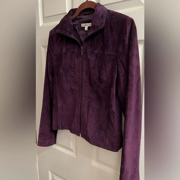 YVONNE MARIE~PURPLE JACKET~100% LEATHER~NWOT~ - Picture 4 of 9
